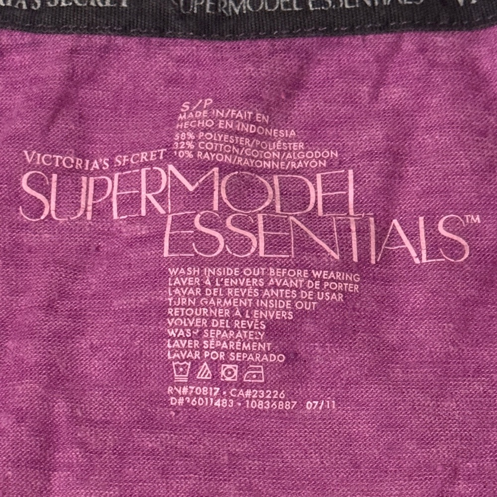 Victoria’s Secret Super Model Essentials Shirt Purple Sparkle Sexy Size Small - Picture 10 of 10